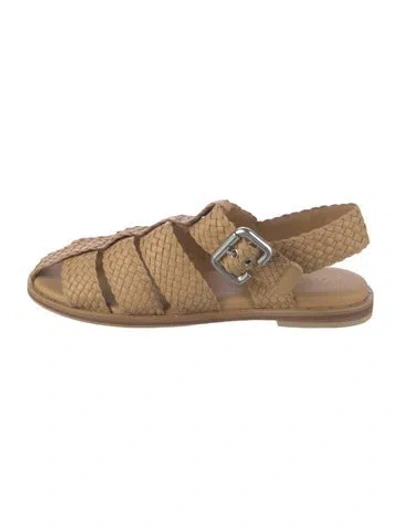 Pre-owned Freda Salvador Leather Flats In Neutrals