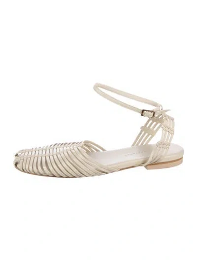 Pre-owned Freda Salvador Leather Flats In Neutrals