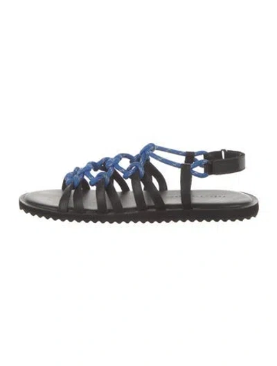 Pre-owned Freda Salvador Leather Gladiator Sandals In Blue