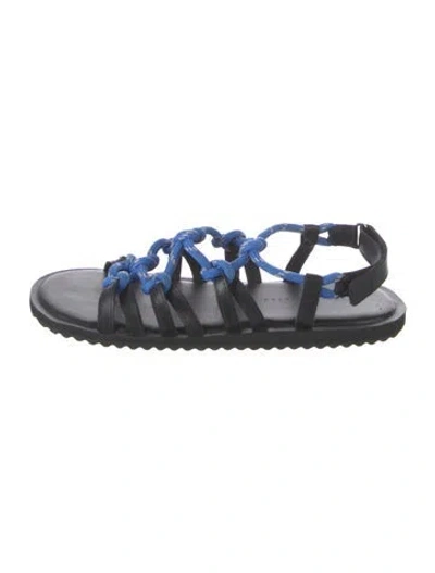 Pre-owned Freda Salvador Leather Gladiator Sandals In Blue