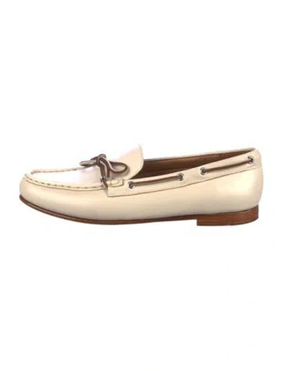Pre-owned Freda Salvador Leather Loafers In Neutral