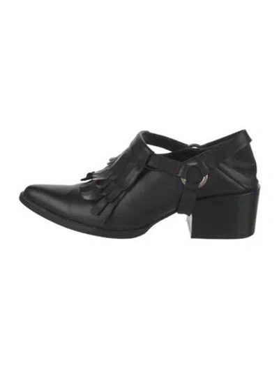 Pre-owned Freda Salvador Leather Mules In Black