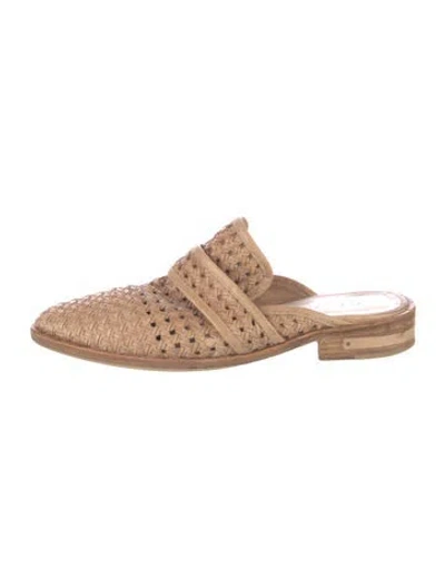 Pre-owned Freda Salvador Leather Mules In Neutral