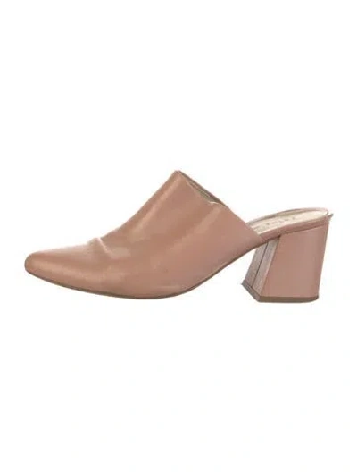 Pre-owned Freda Salvador Leather Mules In Pink
