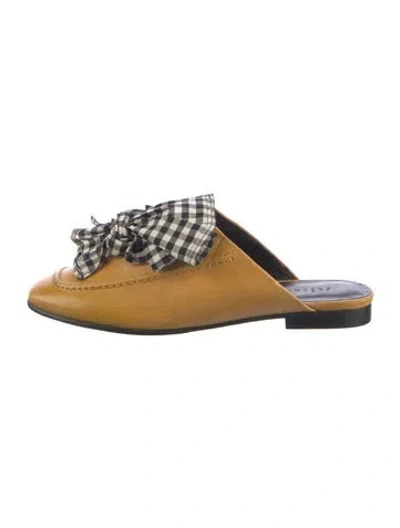 Pre-owned Freda Salvador Leather Mules In Yellow