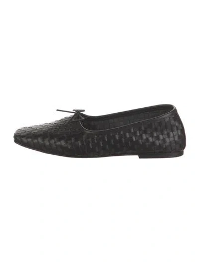 Pre-owned Freda Salvador Leather Patterned Ballet Flats In Black