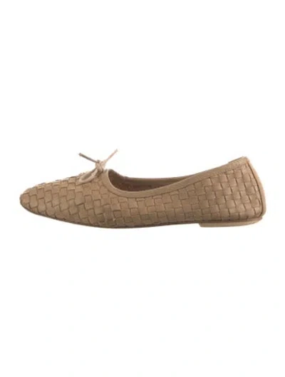 Pre-owned Freda Salvador Leather Patterned Ballet Flats In Brown