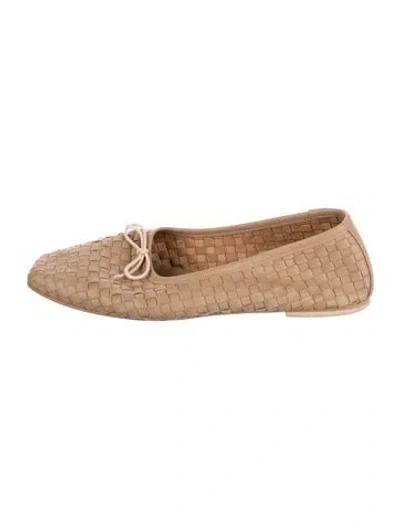 Pre-owned Freda Salvador Leather Patterned Ballet Flats In Neutrals