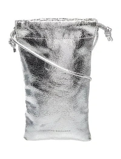 Pre-owned Freda Salvador Leather Pouch In Metallic/silver