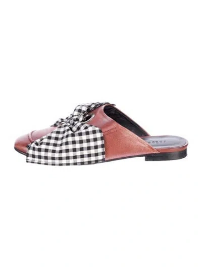 Pre-owned Freda Salvador Leather Printed Mules In Multi