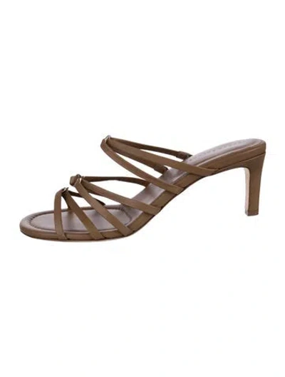 Pre-owned Freda Salvador Leather Slides In Brown