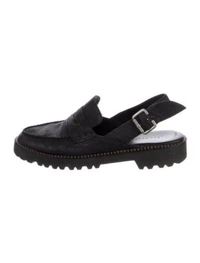 Pre-owned Freda Salvador Leather Slingback Flats In Black