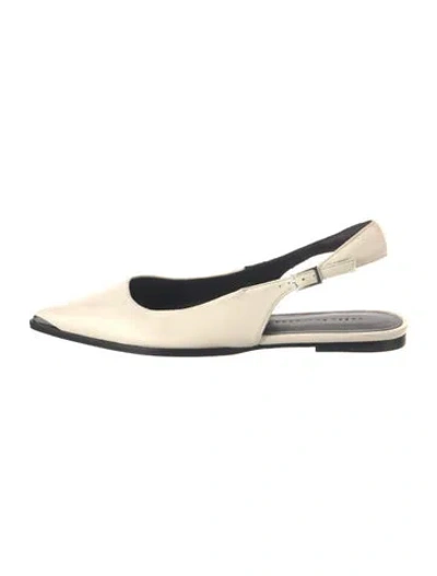 Pre-owned Freda Salvador Leather Slingback Flats In Neutrals