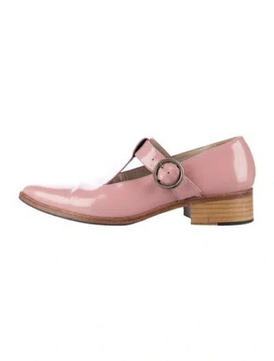 Pre-owned Freda Salvador Patent Leather T-strap Pumps In Pink
