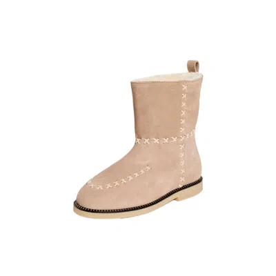 Freda Salvador Rocky Stucco Suede Shearling 5056-stucco Women's In Neutral