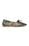 Freda Salvador Roma Python-effect Leather Ballet Flats In Animal