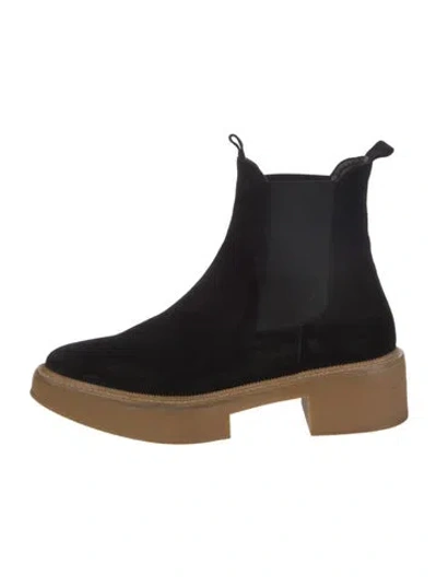 Pre-owned Freda Salvador Suede Chelsea Boots In Black