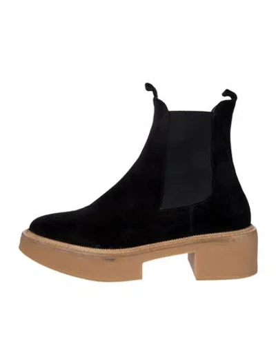 Pre-owned Freda Salvador Suede Chelsea Boots In Black