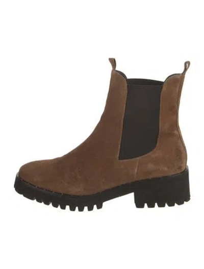 Pre-owned Freda Salvador Suede Chelsea Boots In Brown