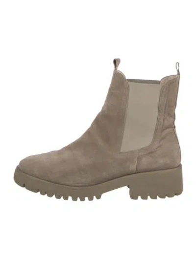 Pre-owned Freda Salvador Suede Chelsea Boots In Neutral
