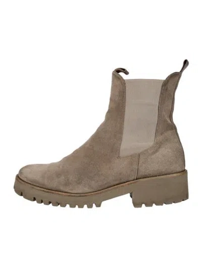 Pre-owned Freda Salvador Suede Chelsea Boots In Neutrals