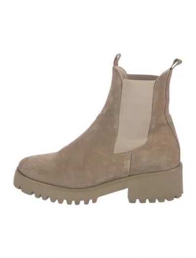 Pre-owned Freda Salvador Suede Chelsea Boots In Neutrals
