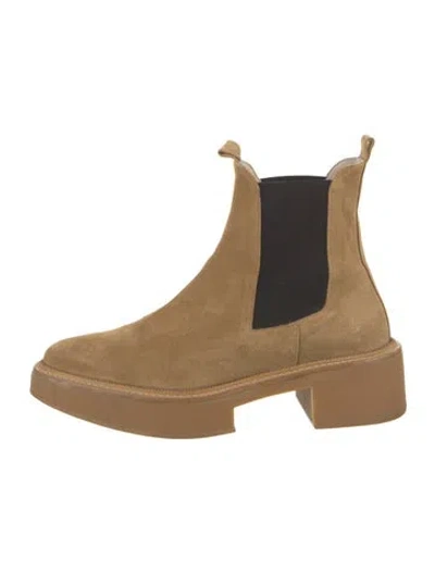 Pre-owned Freda Salvador Suede Chelsea Boots In Neutrals