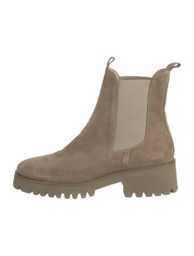 Pre-owned Freda Salvador Suede Chelsea Boots In Neutrals