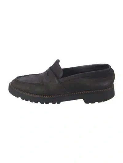Pre-owned Freda Salvador Suede Loafers In Black