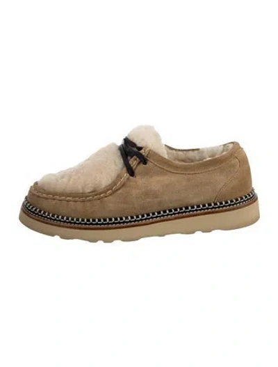 Pre-owned Freda Salvador Suede Loafers In Gold