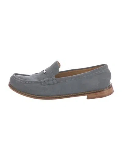 Pre-owned Freda Salvador Suede Loafers In Gray