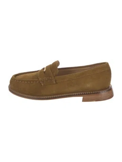 Pre-owned Freda Salvador Suede Loafers In Green