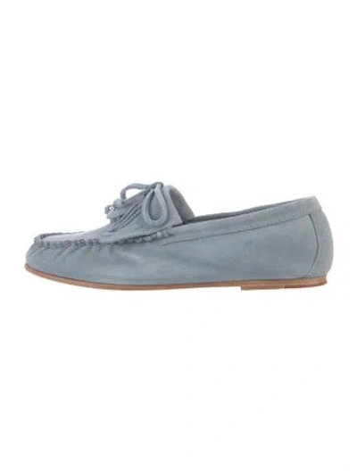 Pre-owned Freda Salvador Suede Moccasins In Blue