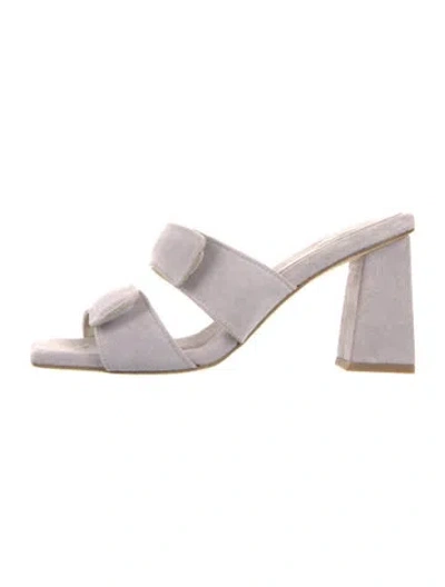 Pre-owned Freda Salvador Suede Mules In Gray