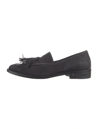 Pre-owned Freda Salvador Suede Tassel Accents Loafers In Blue