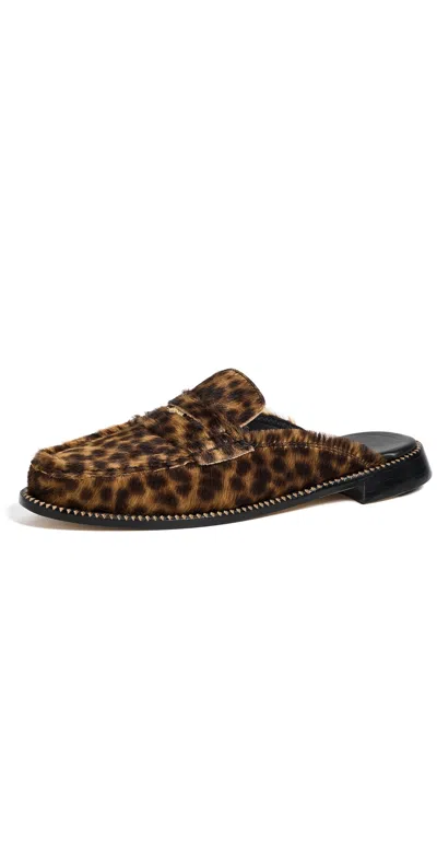 Freda Salvador Temi Mules Leopard Haircalf In Animal Print