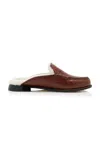 Freda Salvador Temi Shearling-lined Leather Loafer Mules In Tan