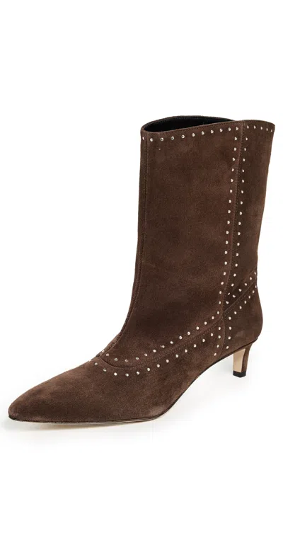 Freda Salvador Tricia Boots Teddy Suede With Studs In Brown