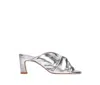 Freda Salvador Valentina Twist Mid-heel Sandal In Silver Calf In Multi