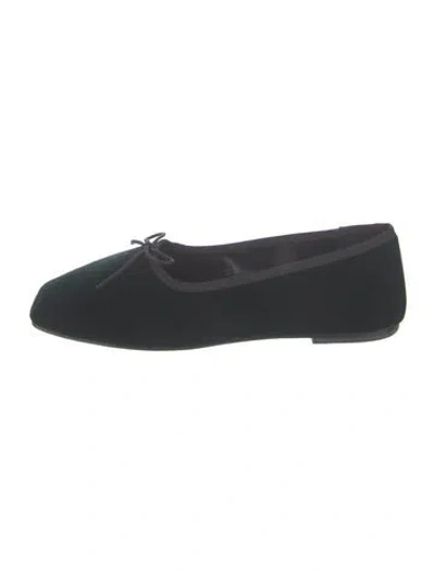 Pre-owned Freda Salvador Velvet Ballet Flats In Green