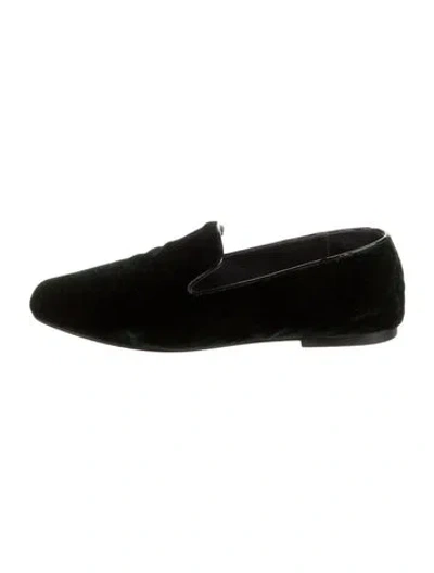 Pre-owned Freda Salvador Velvet Loafers In Black