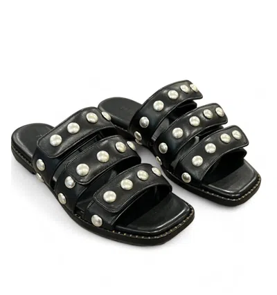 Freda Salvador Women's Alita Sandal In Black Calf With Studs In Multi
