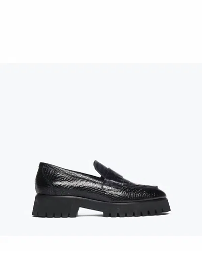 Freda Salvador Women's Hana Croc Embossed Loafers In Black