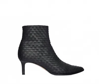 FREDA SALVADOR WOMEN'S HEIDI WOVEN ANKLE BOOT IN BLACK CLOSED WOVEN CALF