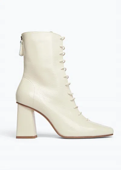 Freda Salvador Women's Iona Boot In Cream Crinkle Patent In White