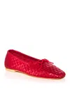 Freda Salvador Jada Flats Crimson Red In Crimson Red Closed Woven Calf