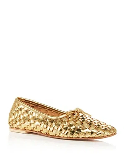 Freda Salvador Women's Jada Slip On Woven Bow Flats In Gold