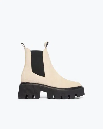 Freda Salvador Women's Jordan Rain Resistant Chelsea Boot In Bone Suede In White