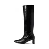 Freda Salvador Women's Phoenix Boot In Black Embossed Croc In Multi