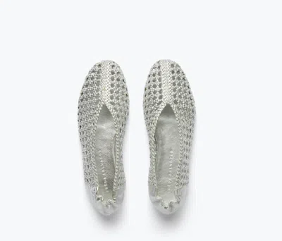 FREDA SALVADOR WOMEN'S RILEY OPEN WEAVE BALLET FLAT IN SILVER